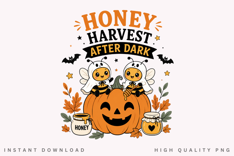 Honey Harvest After Dark PNG Sublimation Design, Ghost
