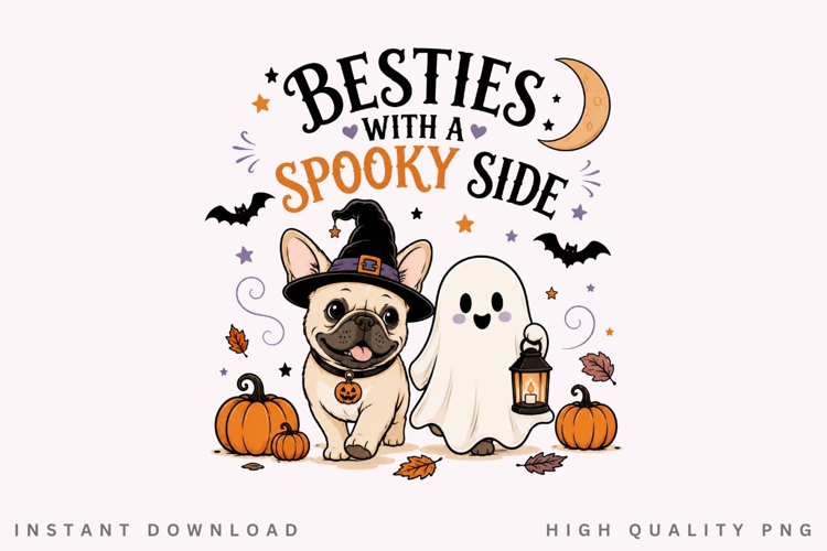 Besties With A Spooky Side PNG Sublimation Design