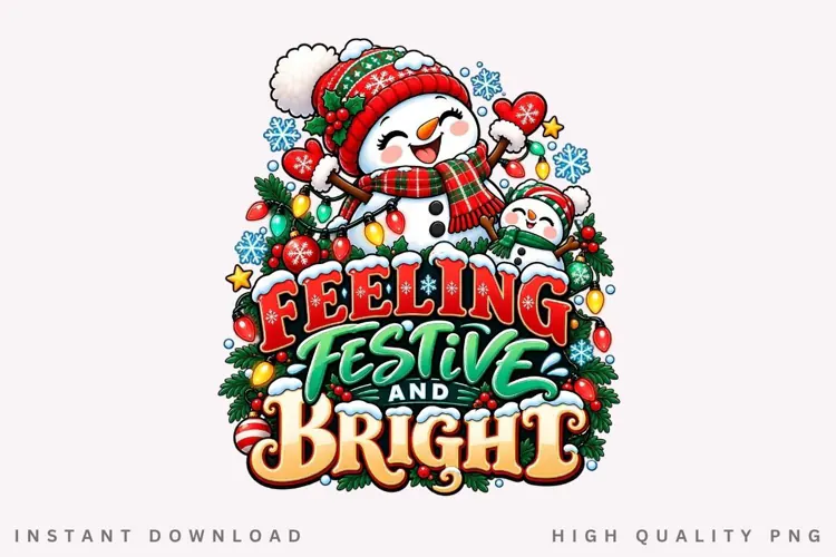 Cute Snowman Family Feeling Festive and Bright Christmas