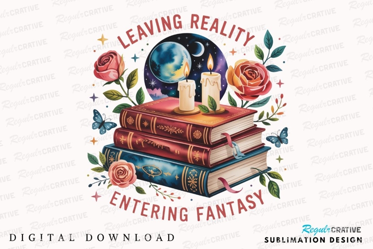 Whimsical Books With Candles Fantasy Sublimation PNG
