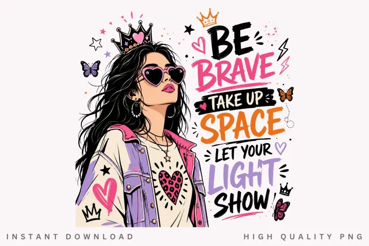 Take Up Space PNG Sublimation Design, Trendy Preppy Girl
