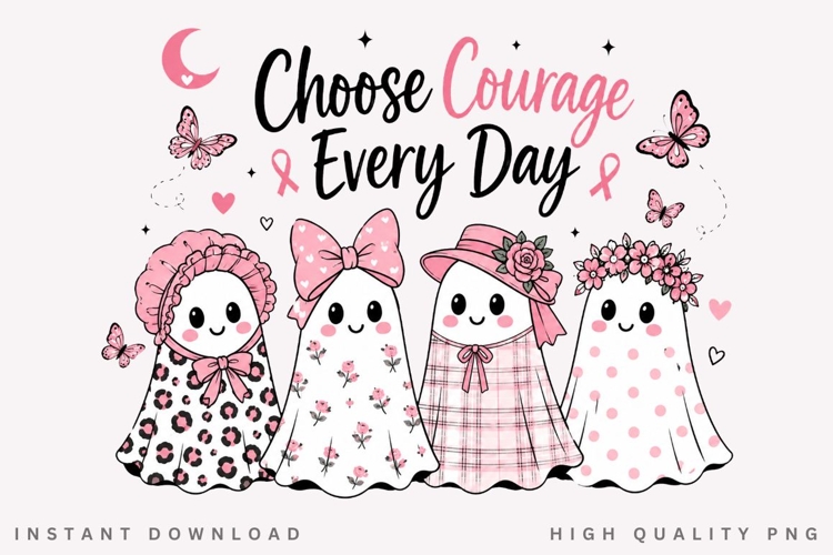 Choose Courage Every Day PNG, Breast Cancer Halloween PNG