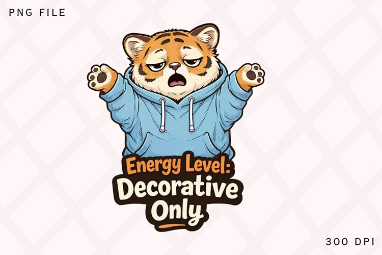 Energy Level Decorative Only PNG, Funny Lazy Tiger PNG
