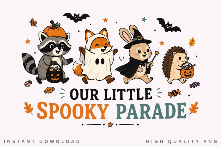 Our Little Spooky Parade PNG Sublimation Design, Woodland