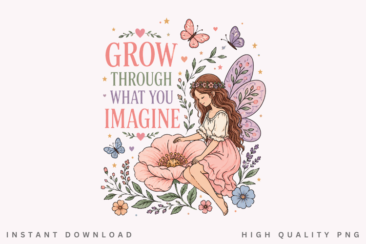 Grow Through What You Imagine PNG Sublimation Design
