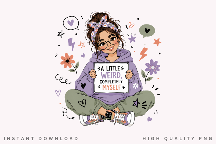 A Little Weird Completely Myself PNG Sublimation Design