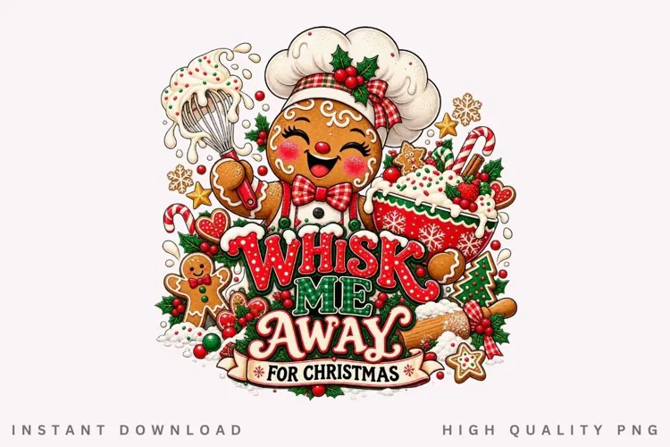 Cute Gingerbread Chef Christmas Baking Holiday PNG Design