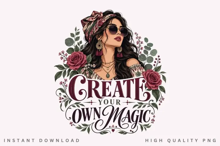 Create Your Own Magic PNG Sublimation Design, Boho Headscarf