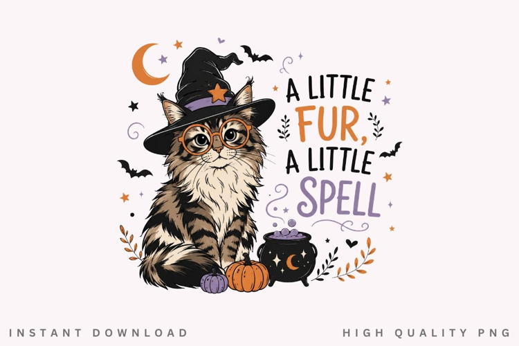 A Little Fur A Little Spell PNG Sublimation Design
