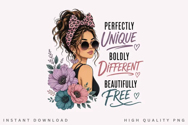 Perfectly Unique Boldly Different PNG Sublimation Design