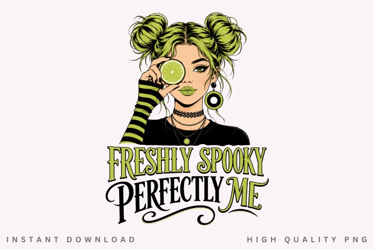 Freshly Spooky Perfectly Me PNG Sublimation Design example image 1