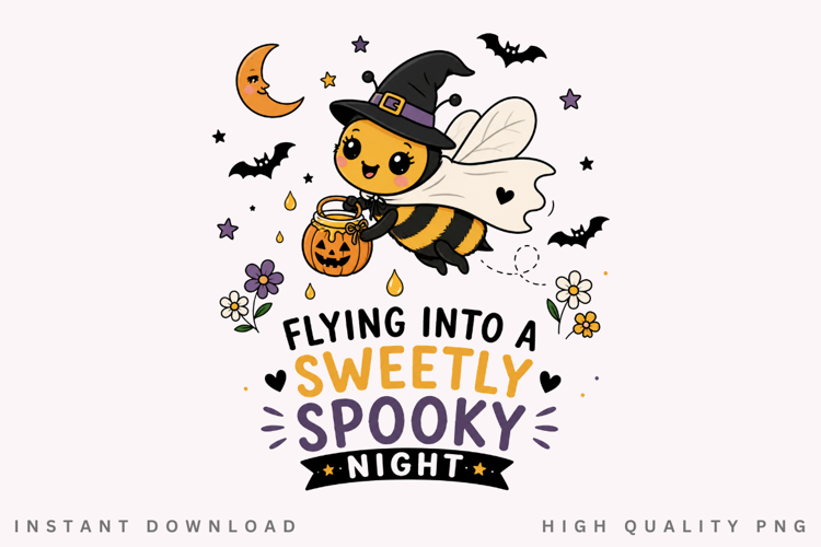 Flying Into A Sweetly Spooky Night PNG Sublimation Design