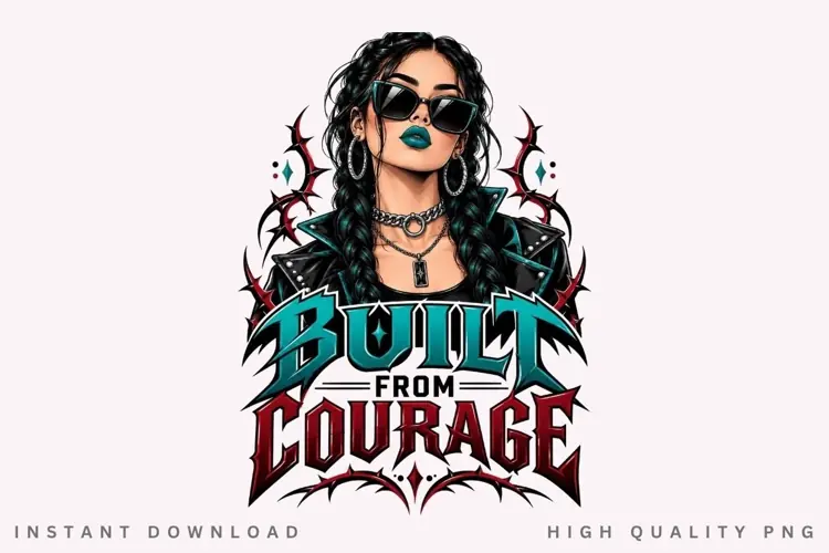 Built From Courage PNG Sublimation Design, Braided Hair