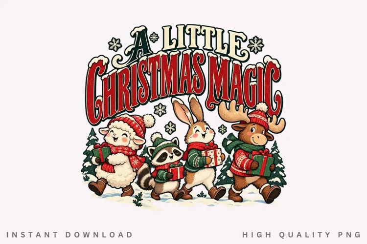 A Little Christmas Magic PNG Sublimation Design