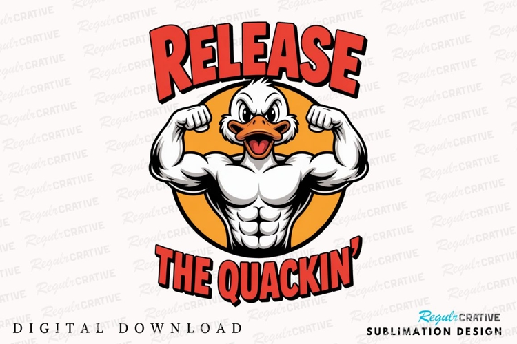 Strong Duck Mascot Vector Sublimation PNG