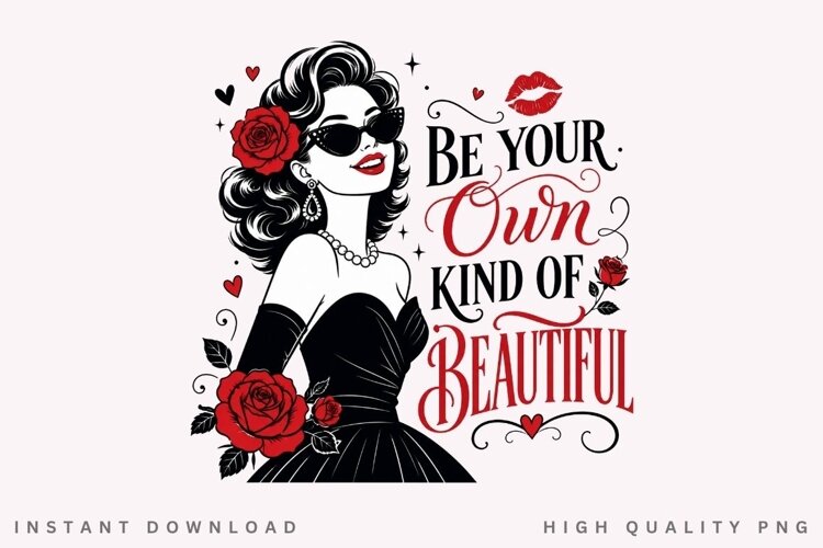 Be Your Own Kind Of Beautiful PNG Sublimation Design example image 1