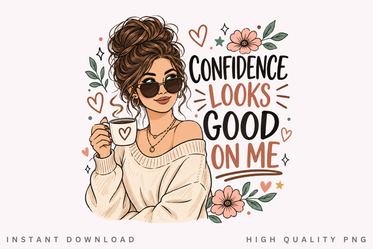 Confidence Looks Good On Me PNG Sublimation Design