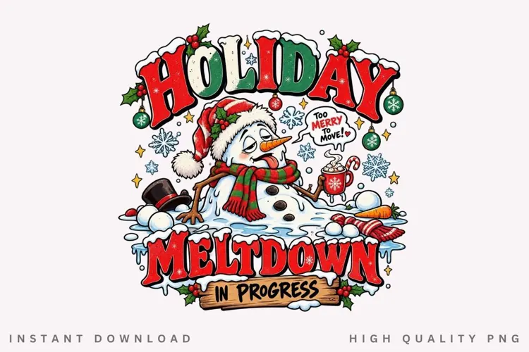 Funny Snowman Holiday Meltdown Christmas Winter Hot Cocoa