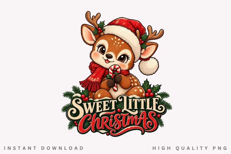 Sweet Little Christmas PNG Sublimation Design, Cute Baby