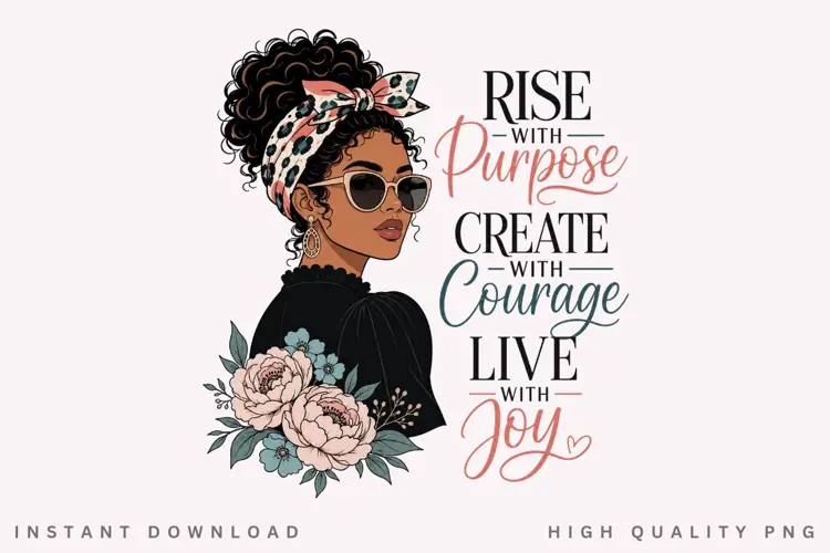 Rise With Purpose PNG Sublimation Design, Leopard Bow Hair