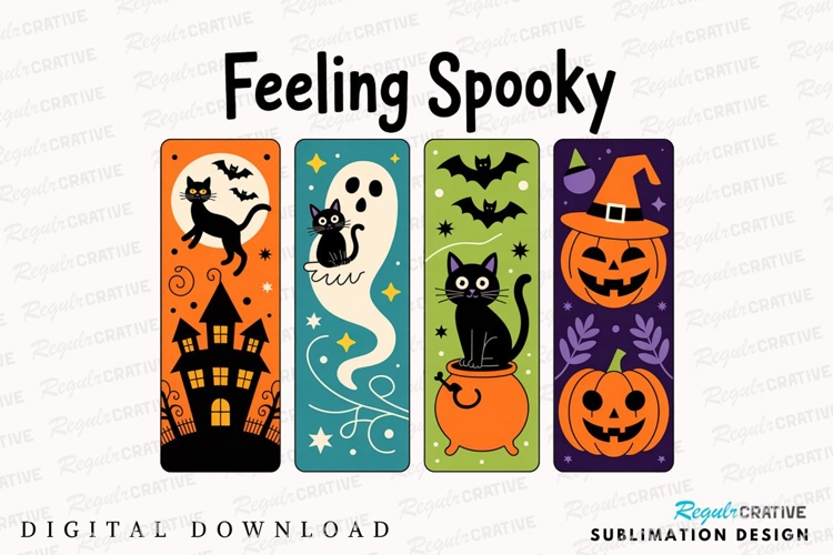 Halloween Bookmark Design Featuring Black Sublimation PNG