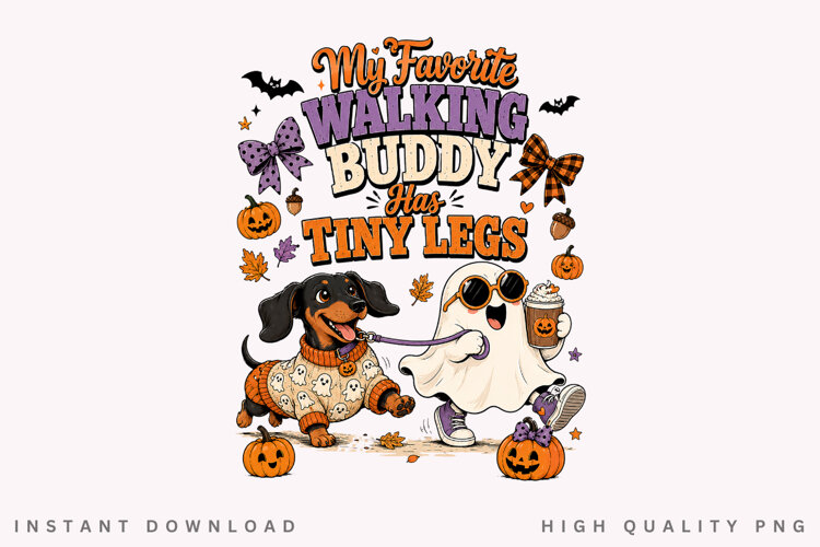 My Favorite Walking Buddy Has Tiny Legs PNG, Halloween example image 1