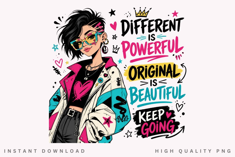 Different Is Powerful PNG Sublimation Design, Trendy Punk
