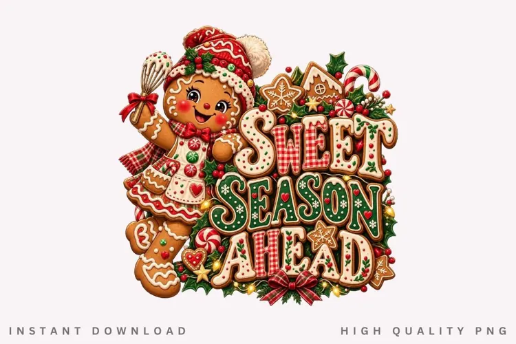 Gingerbread Sweet Season Ahead Christmas Holiday Cookie