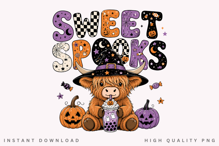 Sweet Spooks PNG Sublimation Design, Retro Halloween