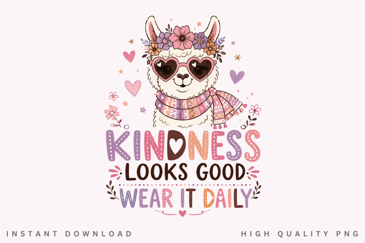 Kindness Looks Good Wear It Daily PNG Sublimation Design