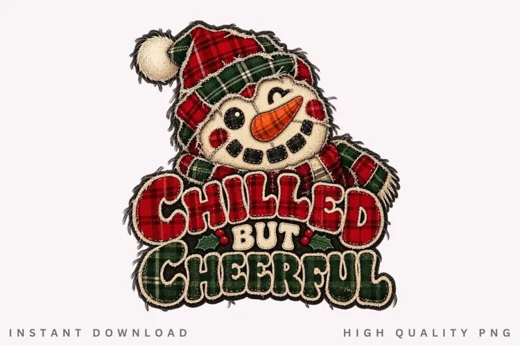 Chilled But Cheerful PNG Sublimation Design, Rustic