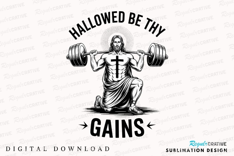 Jesus Christ Gains Muscle Gym Sublimation PNG
