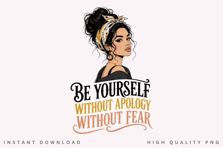Be Yourself PNG Sublimation Design, Cheetah Headband Messy