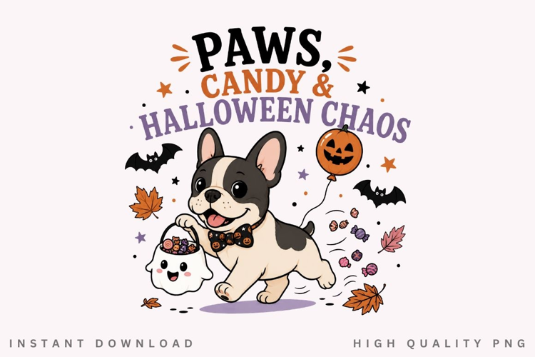 Paws Candy And Halloween Chaos PNG Sublimation Design