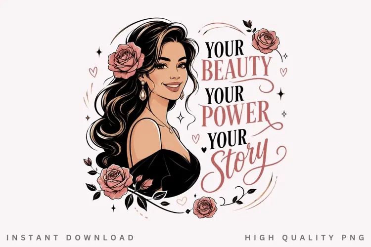 Your Beauty Your Power Your Story PNG Sublimation Design