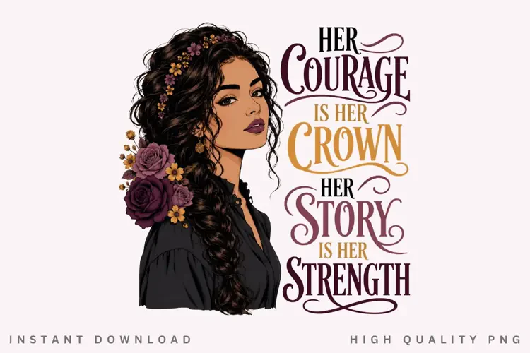 Her Courage Is Her Crown PNG Sublimation Design