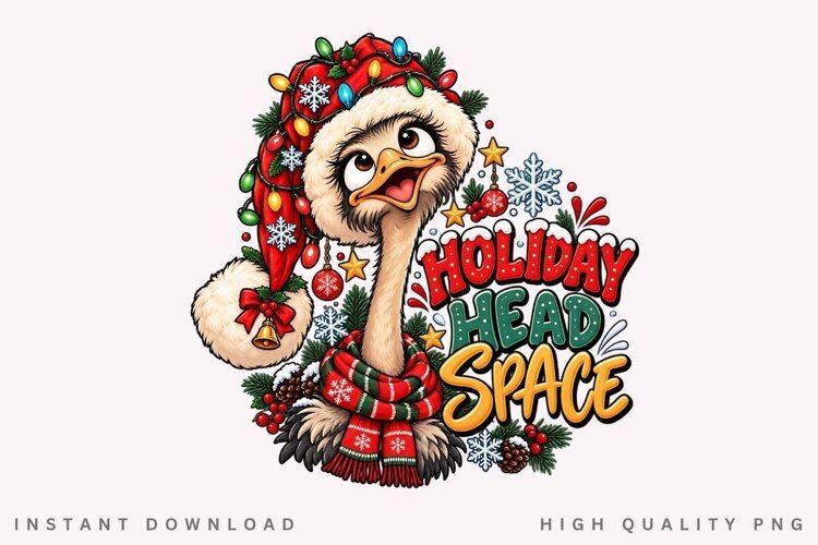 Festive Holiday Emu Christmas Winter Cheer Seasonal PNG example image 1
