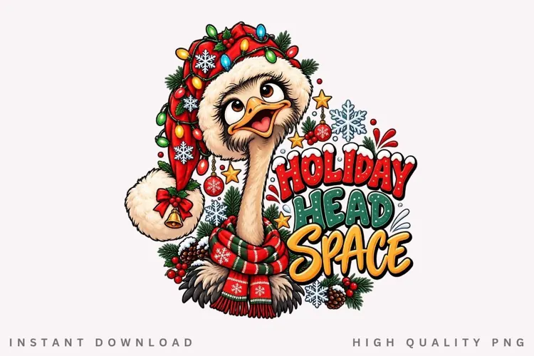 Festive Holiday Emu Christmas Winter Cheer Seasonal PNG