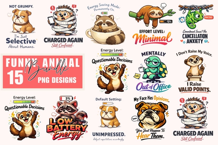 Funny Animal PNG Bundle