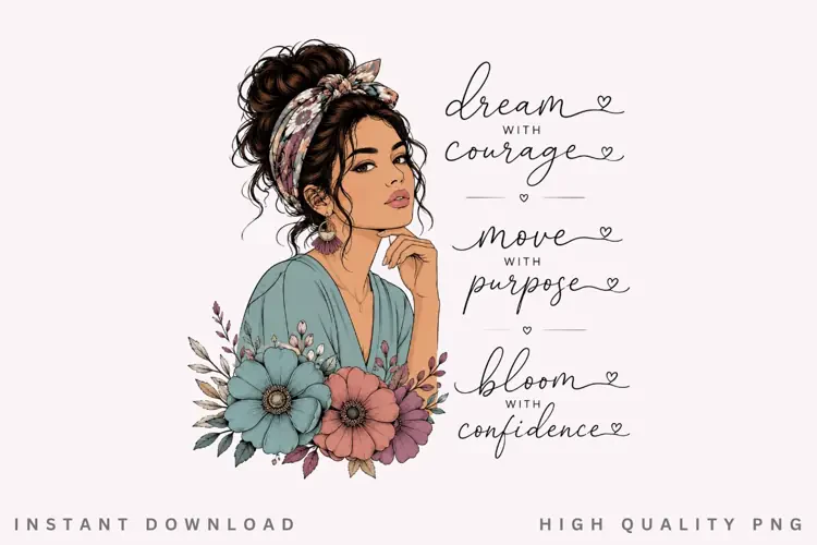 Bloom With Confidence PNG Sublimation Design