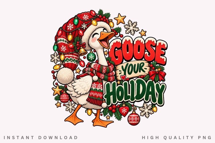 Funny Goose Christmas Holiday Winter Festive Goose Your example image 1