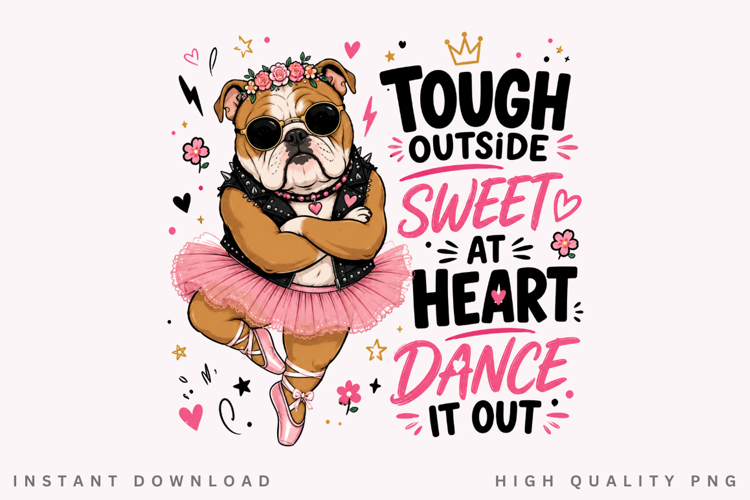 Ballerina Bear PNG Sublimation Design, Cute Punk Teddy Bear