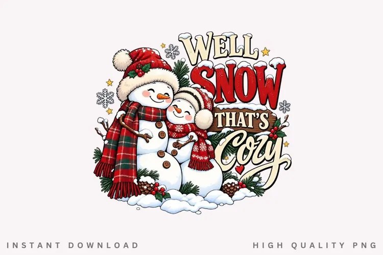 Cute Snowman Couple Well Snow Thats Cozy Winter Christmas