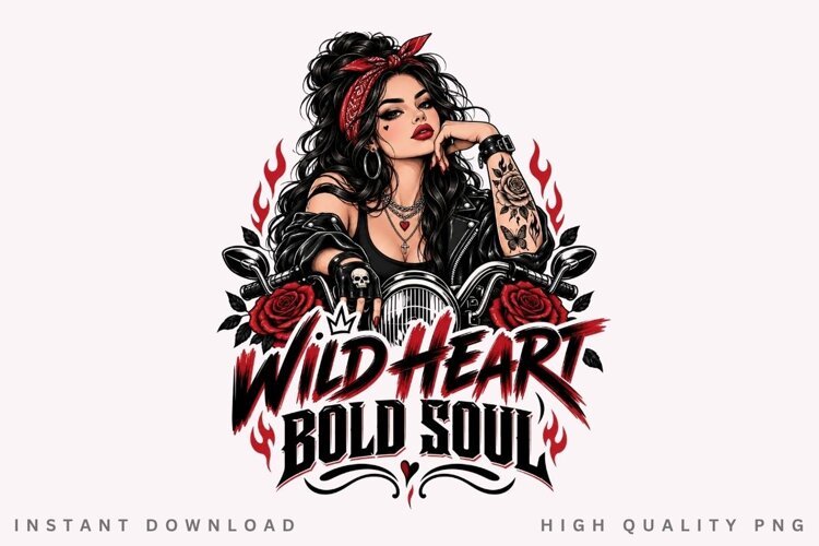 Wild Heart Bold Soul PNG Sublimation Design example image 1