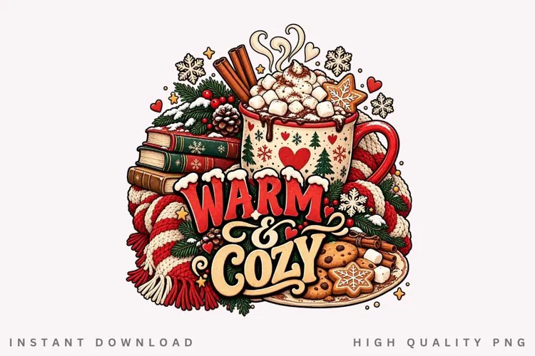 Warm & Cozy Winter Hot Cocoa Christmas Mug Holiday Comfort