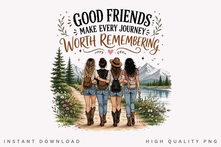 Worth Remembering PNG Sublimation Design, Four Best Friends