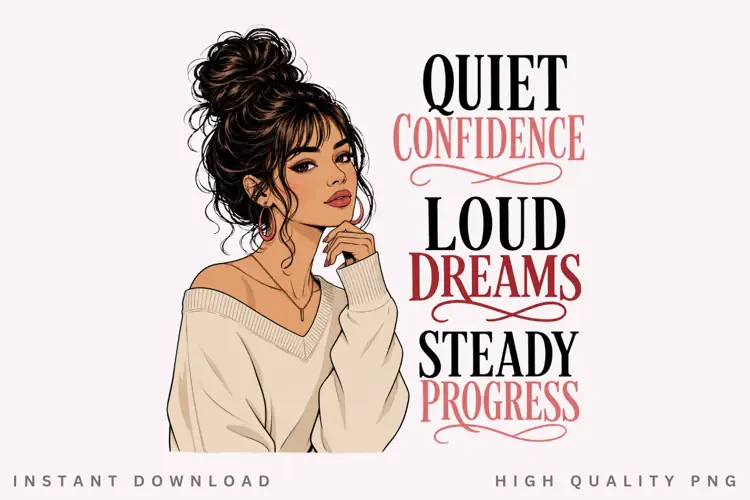 Quiet Confidence Loud Dreams PNG Sublimation Design
