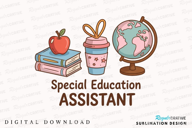 Special Education Assistant Cartoon With Sublimation PNG
