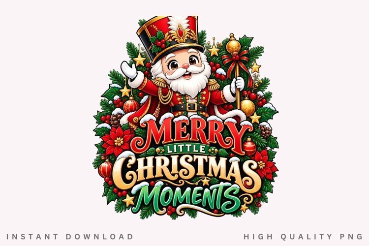 Merry Little Christmas Moments Cute Santa Holiday PNG example image 1