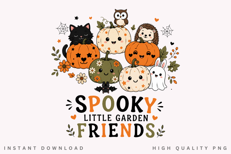 Spooky Little Garden Friends PNG Sublimation Design
